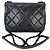 Borsa a tracolla mini quadrata Incognito in caviar trapuntato nero di Chanel - vista 2