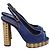 Timeless Décolleté a piattaforma peep-toe con borchie CC di Chanel in suede blu navy
