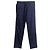 Pantaloni dritti con coulisse Dries Van Noten in lino blu navy - vista 2