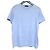 Camiseta de algodón bordada con logo en el pecho de Prada Azul