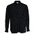 Saint Laurent, Camisa negra con estampado de lurex dorado Negro