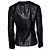 Chanel, schwarze geraffte Jacke mit 4 Taschen aus Leder - Ansicht 3
