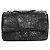 Chanel Borsa Classic Single Flap nera 2011 decorata con paillettes jumbo Nero