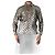 Saint Laurent Camisa ovalada de lurex negro y dorado - talla UK 10