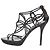 Louis Vuitton Sandali neri con cinturini gioiello - taglia EU 38,5