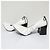Autre Marque Patou Drawstring Leather Square Toe Block Heel Pumps White - view 3