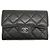 Chanel Kartenhalter aus gestepptem Lammleder Schwarz