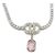 Collar de tenis con colgante Coco Mark de cristal rosa de CHANEL