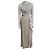 Vera Wang Abito da sera argento in satin e chiffon Grigio