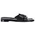 Sandali piatti Isola LV Louis Vuitton in pelle di vitello nera Nero