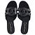 Sandali piatti Isola LV Louis Vuitton in pelle di vitello nera Nero - vista 3
