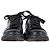 Sneakers Oversized Alexander McQueen in Pelle Nera Nero - vista 2