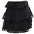 Iro Leopard-Accent Mini Tiered Skirt in Black Silk