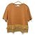 Autre Marque Camiseta con dobladillo de ganchillo con flecos COOHEM Castaño