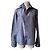 Camicia Dior in seta blu navy con ricamo ape