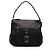 Borsa a spalla in pelle nera e tessuto Prada