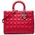 Dior Rosso Grande Borsa in Pelle di Agnello Cannage Lady Dior