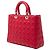 Dior Rosso Grande Borsa in Pelle di Agnello Cannage Lady Dior - vista 2