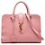 Borsa a tracolla monogramma in pelle rosa Saint Laurent piccola