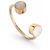 NEUER GINETTE NY TOI ET MOI RING T54 CABOCHON MUTTERPERLE 18K GELBGOLD Golden