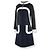 Completo Chanel Abito e Giacca in Tweed Nero e Blu Navy - vista 3