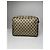 Clutch in pelle monogramma Ophidia vintage Gucci grigio marrone - vista 2