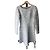 Alaïa weißes Kleid mit grauen Blumenmustern, neu mit Etikett, Größe 38