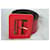 Ceinture Yves Saint Laurent Rouge en Cuir Vernis  - vue 2