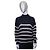 La petite française Pullover Der Kleine Stern Gestreift Blau Weiß Wolle Mohair