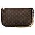 Pochette Mini Lin Bucket PM Monogram Marrone Louis Vuitton Marrone scuro