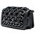 Clutch de caviar metálico preto CC entrelaçado com corrente e alça da Chanel - vista 2