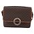 Céline Celine Vintage Macadam Schultertasche mit Rundlogo aus Canvas und Leder Braun