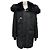 Abrigo parka con capucha negra Dsquared2 2011 con piel Negro