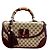 Bamboo Gucci Bambus Handtasche aus Leder und Stoff braun