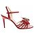 Sandali Gucci in pelle rossa con decorazione ape Rosso - vista 2