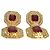 Alessandra Rich Gold-Tone Metal, Red Large Crystal & Clear Clip-On Earrings - view 9