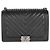 Borsa Boy Nuova Media in Pelle di Vitello Nera Trapuntata a Chevron di Chanel Nero