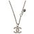 Collana in metallo con strass e perle finte Chanel Coco Mark in argento