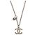 Collana in metallo con strass e perle finte Chanel Coco Mark in argento - vista 2