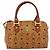 Borsa MCM Visetos in tela e pelle Marrone