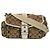 Borsa a Spalla in Tela e Pelle Firmata Coach Marrone Beige