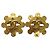 Vintage Coco Mark Blumen Metall Gold Ohrringe von Chanel Golden