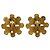 Vintage Coco Mark Blumen Metall Gold Ohrringe von Chanel Golden - Ansicht 2