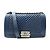 CHANEL BOY MEDIUM 25 CM CHEVRON BLAU LEDER HANDTASCHE