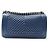 CHANEL BOY MEDIUM 25 CM CHEVRON BLAU LEDER HANDTASCHE - Ansicht 2