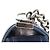 CHANEL BOY MEDIUM 25 CM CHEVRON BLAU LEDER HANDTASCHE - Ansicht 4