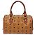 Handtasche aus Canvas und Leder mit Visetos-Logogramm von MCM Braun - Ansicht 2