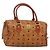 Borsa MCM Visetos in tela e pelle Marrone