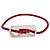 Bracciale in pelle Hermès con charm in argento 925 Rosso
