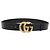 Cintura larga in pelle nera GG Marmont di Gucci Nero